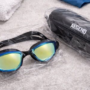 Aegend Mirrored Swim 2 Goggles with one case